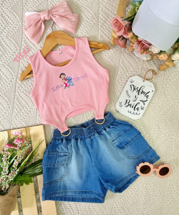 Set Arcoíris Rosado Stitch