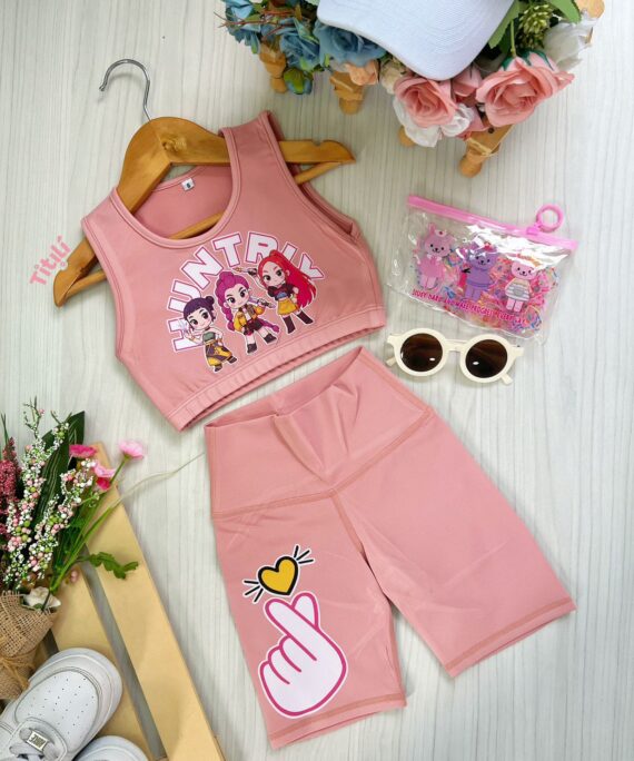 Set Gym Palo Rosa Guerreras Kpop