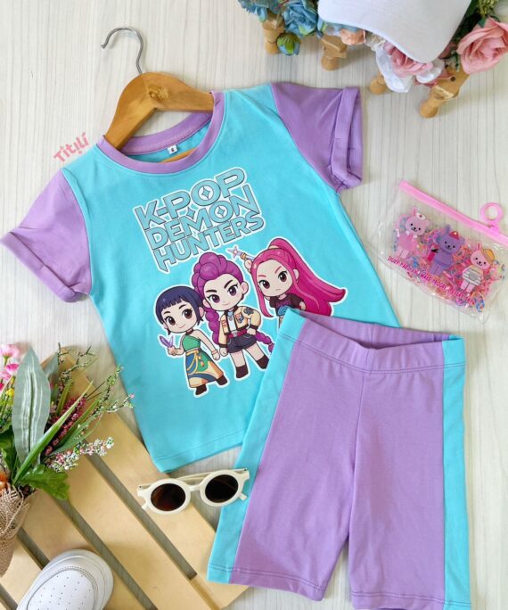 Set Angel Azul-Lila Guerreras Kpop