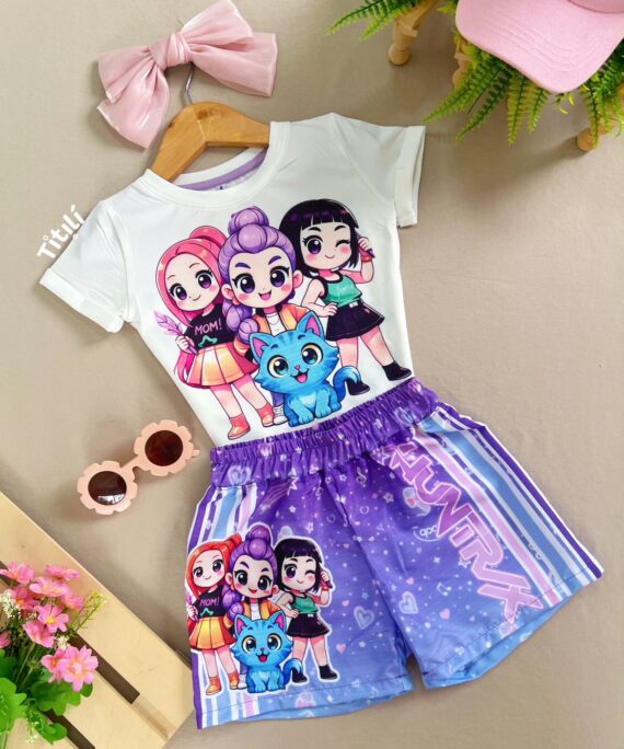 Set Pluma Lila Guerreras Kpop