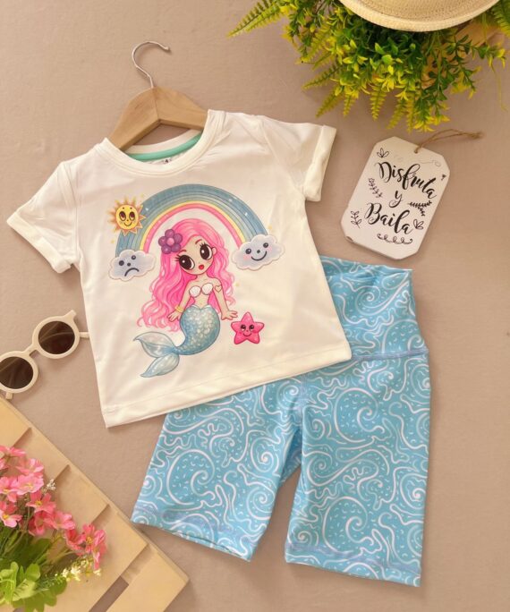 Set Alegría Azul Sirena Talla 8 Y Talla 10
