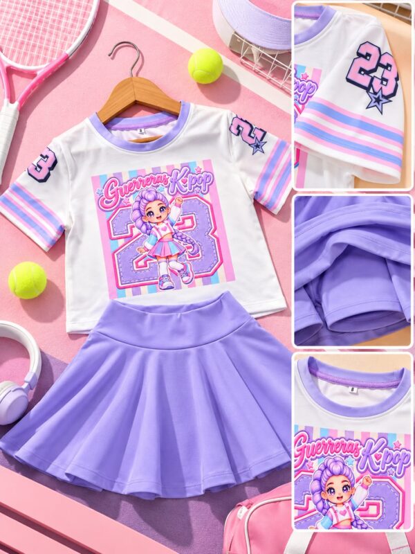 Set Ritmo/Short interno Lila Guerreras Kpop - Image 4
