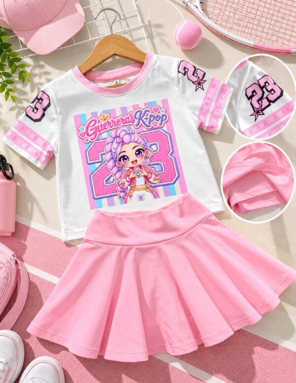 Set Ritmo/Short interno Rosa Guerreras Kpop - Image 4
