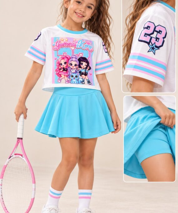 Set Ritmo/Short interno Azul Guerreras Kpop